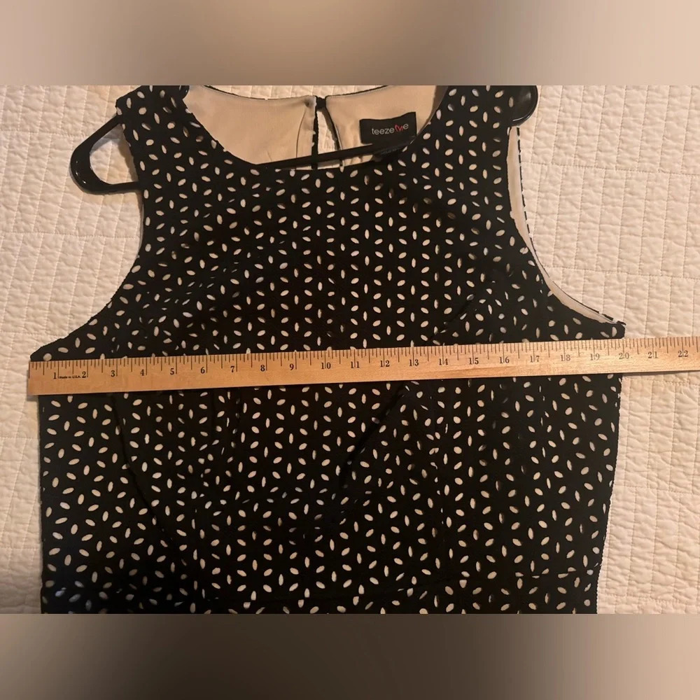 Teeze Me Black Tan Cutout Sleeveless Dress Sz 14/15 - Picture 9 of 10